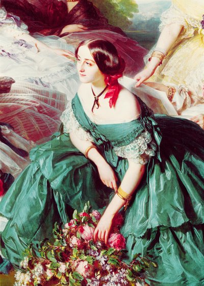 Empress Eugenie and Her Ladies in Waiting, detail of the Marquise of Montebello, 1855 by Franz Xaver Winterhalter